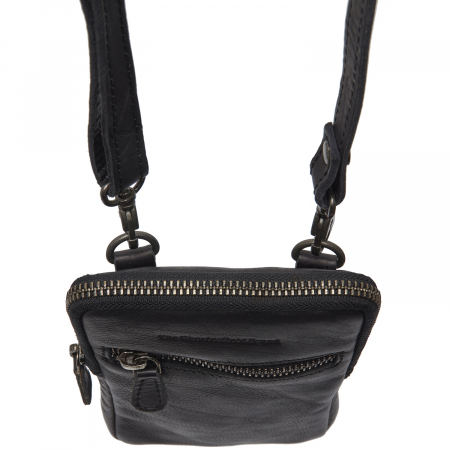 Geanta din piele naturala pentru telefon, The Chesterfield Brand, Salta, Negru [4]