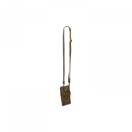 Geanta din piele naturala pentru telefon, The Chesterfield Brand, Salta, Verde olive [4]