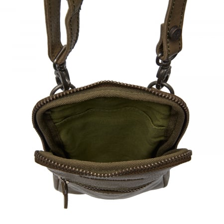Geanta din piele naturala pentru telefon, The Chesterfield Brand, Salta, Verde olive [2]