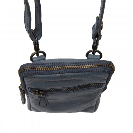 Geanta din piele naturala pentru telefon, The Chesterfield Brand, Salta, Albastru marin [4]