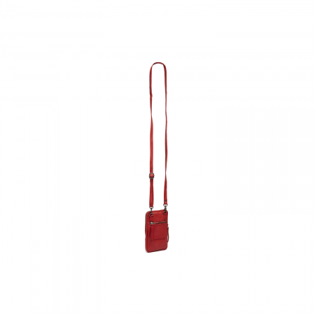 Geanta din piele naturala pentru telefon, The Chesterfield Brand, Salta, Rosu [5]