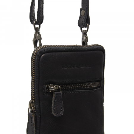 Geanta din piele naturala pentru telefon, The Chesterfield Brand, Salta, Negru [3]
