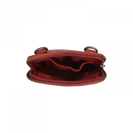 Geanta din piele naturala pentru telefon, The Chesterfield Brand, Salta, Rosu [2]
