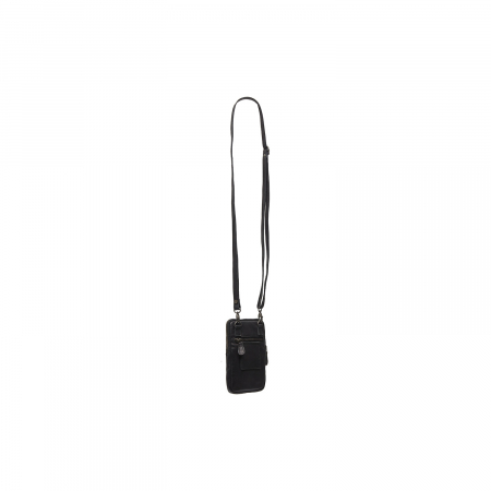 Geanta din piele naturala pentru telefon, The Chesterfield Brand, Salta, Negru [6]