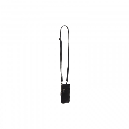 Geanta din piele naturala pentru telefon, The Chesterfield Brand, Salta, Negru [2]