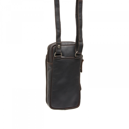 Geanta din piele naturala pentru telefon, The Chesterfield Brand, Valdes, Maro inchis [6]