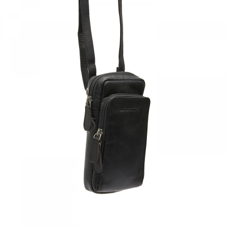 Geanta din piele naturala pentru telefon, The Chesterfield Brand, Valdes, Negru [4]