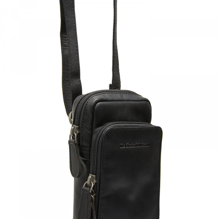 Geanta din piele naturala pentru telefon, The Chesterfield Brand, Valdes, Negru [6]