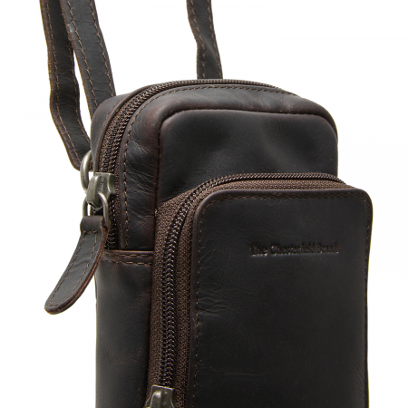 Geanta din piele naturala pentru telefon, The Chesterfield Brand, Valdes, Maro inchis [1]