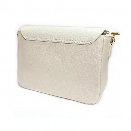 Geanta eleganta de dama, piele naturala, Luna, Alb ivory [3]