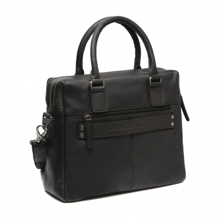 Geanta laptop din piele naturala, The Chesterfield Brand, Santiago, 14 inch, Negru [4]