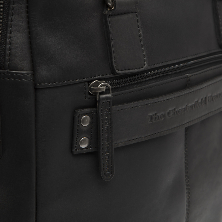 Geanta laptop din piele naturala, The Chesterfield Brand, Santiago, 14 inch, Negru [1]