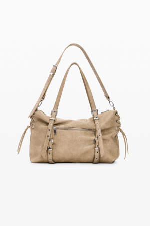 Geanta mare shopper dama, Desigual, seria Half Logo Lanuz - Bej Crud [5]