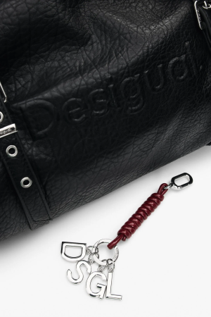 Geanta mare shopper dama, Desigual, seria Half Logo Lanuza - Negru [4]