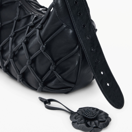 Geanta medie, de dama, de mana si umar, Desigual, Dark Blossom, Negru [4]