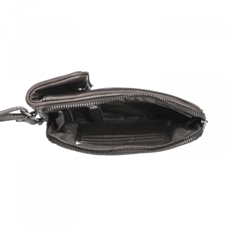 Geanta din piele naturala pentru telefon, The Chesterfield Brand, Anderson, Maro inchis [8]