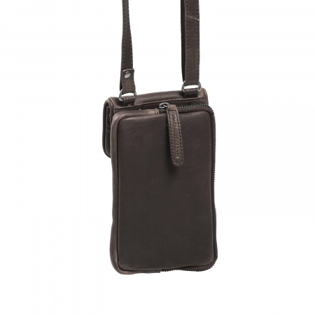 Geanta din piele naturala pentru telefon, The Chesterfield Brand, Anderson, Maro inchis [4]