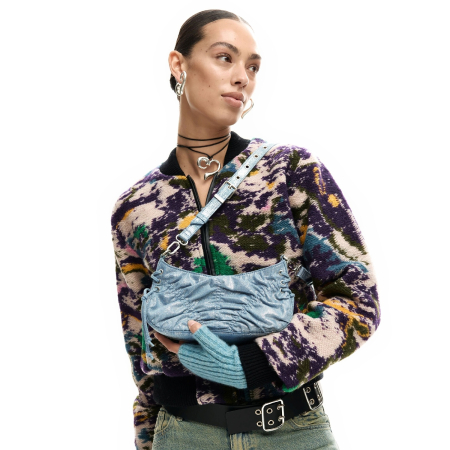 Dama - Geanta mica de dama, crossbody, Desigual, Boxton Mini Denim, Albastru