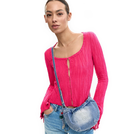 Dama - Geanta mica de dama, crossbody, Desigual, Denim Mini, Albastru