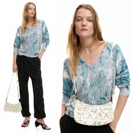 Geanta mica de dama, crossbody, Desigual, Foxtrot, Alb [4]