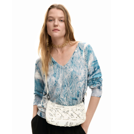 Geanta mica de dama, crossbody, Desigual, Foxtrot, Alb [1]