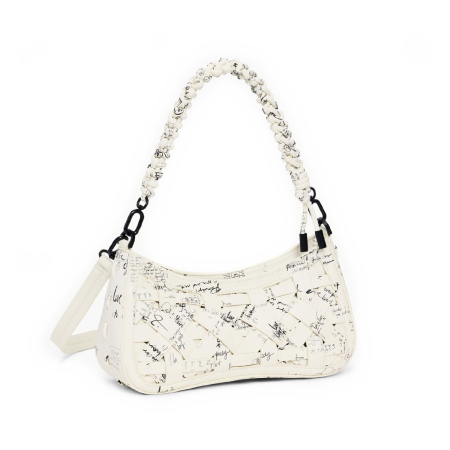 Dama - Geanta mica de dama, crossbody, Desigual, Foxtrot, Alb
