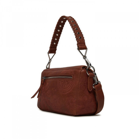 Geanta mica de dama crossbody, Desigual, seria Dejavu Phuket mini, Maro camel [4]