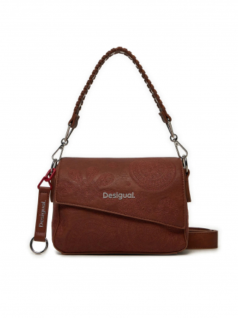 Geanta mica de dama crossbody, Desigual, seria Dejavu Phuket mini, Maro camel