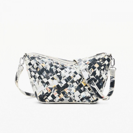 Geanta mica de dama crossbody, Desigual, seria Foxtrot Intrecciato, Multicolor [4]