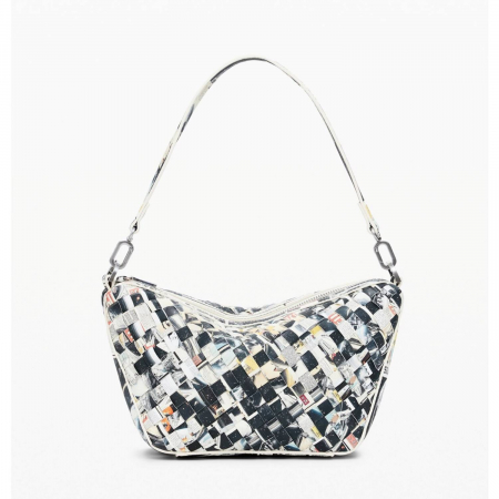 Geanta mica de dama crossbody, Desigual, seria Foxtrot Intrecciato, Multicolor [3]