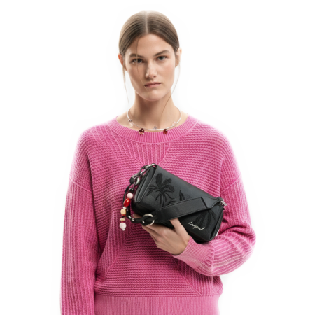 Posete - Geanta mica de dama crossbody, Desigual, seria Mirenis Maron Mini, Negru