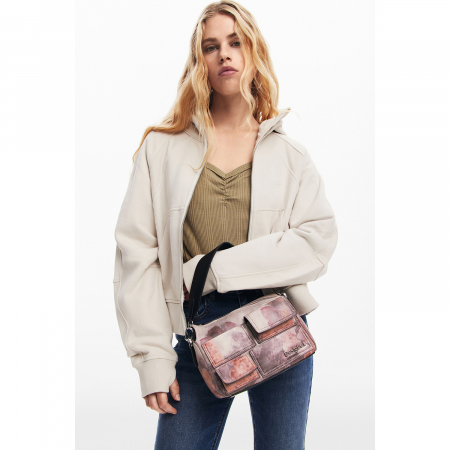 Geanta mica de dama crossbody, Desigual, seria Pocket Blossom Phuket Mini, Multicolor