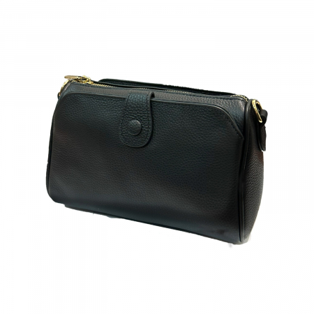 Geanta mica de dama crossbody, piele naturala, Alya, Negru [3]