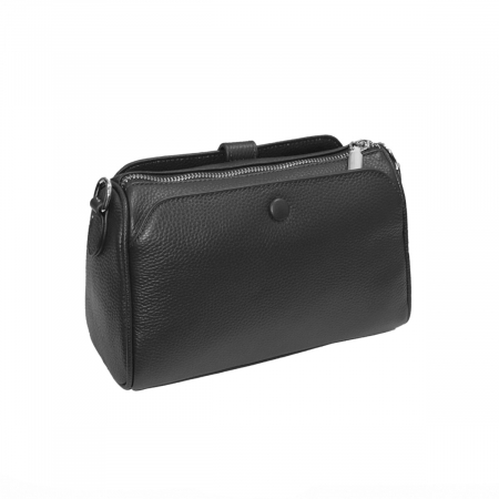Genti de zi - Geanta mica de dama crossbody, piele naturala, Alya, Negru