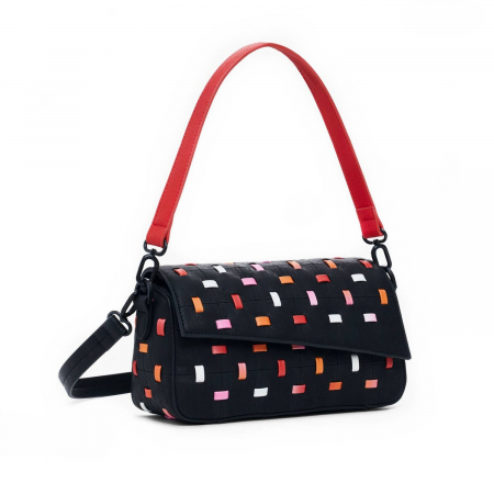 Geanta mica de dama, de mana si umar, Desigual, seria Fantasia Phuket Mini, Negru