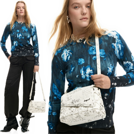 Geanta mica de dama, de mana si umar, Desigual, seria Indio Phuket Mini, Bej [3]