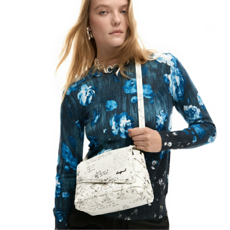 Geanta mica de dama, de mana si umar, Desigual, seria Indio Phuket Mini, Bej