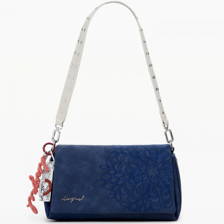 Geanta mica de dama, de mana si umar, Desigual, seria Sierra Naron Medium Flap, Albastru [4]