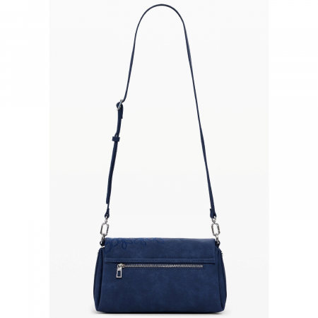 Geanta mica de dama, de mana si umar, Desigual, seria Sierra Naron Medium Flap, Albastru [7]