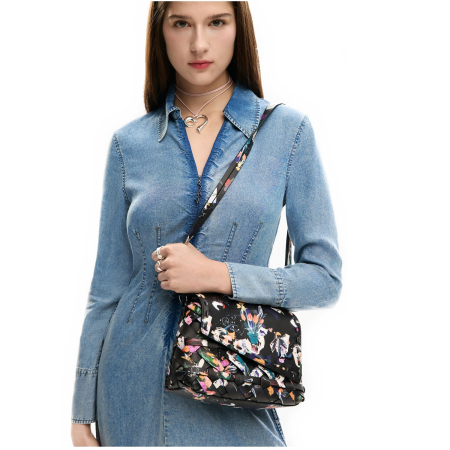 Geanta mica de dama, de umar, Desigual, seria Osmio Phuket Mini, Negru