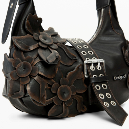 Geanta mica de dama, Desigual, Mini floralis, Maro ciocolata [4]