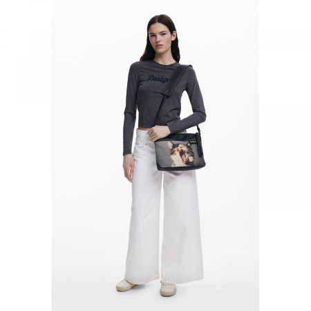 Genti de zi - Geanta mica de dama, Desigual, seria Large Cat, Negru