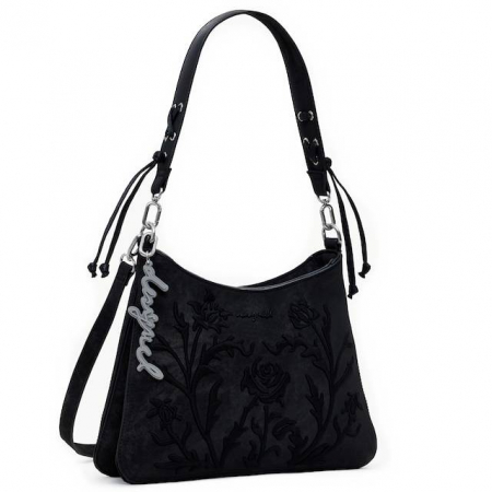 Genti de zi - Geanta mica de dama, Desigual, seria Romeo Floral Manaos, Negru