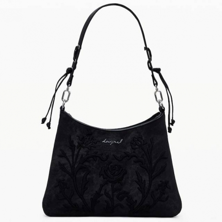 Geanta mica de dama, Desigual, seria Romeo Floral Manaos, Negru [3]