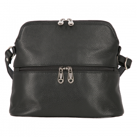 Geanta dama din piele naturala, model 239, de umar si crossbody, Negru mat [2]