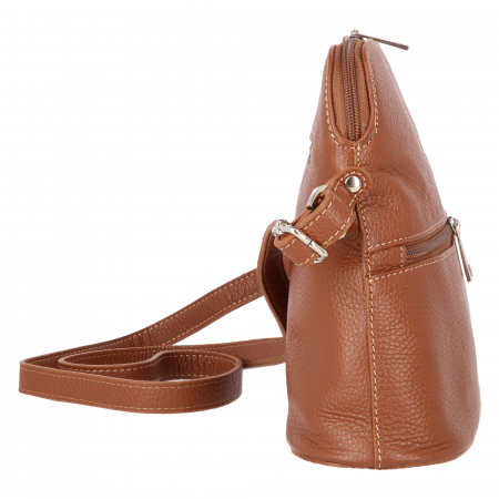 Geanta dama din piele naturala, model 239, de umar si crossbody, Maro coniac [4]