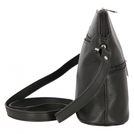 Geanta dama din piele naturala, model 239, de umar si crossbody, Negru mat [4]