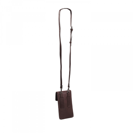 Geanta din piele naturala pentru telefon, The Chesterfield Brand, Andrea, Maro inchis [3]