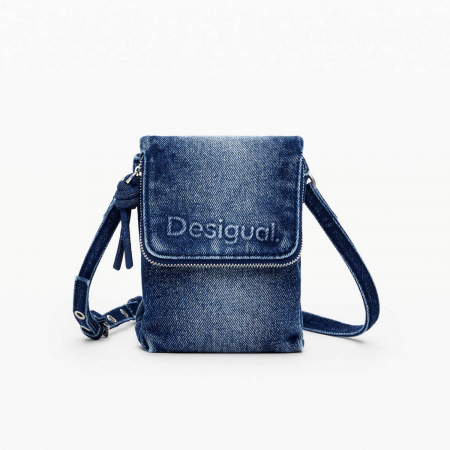 Geanta mica pentru telefon, Desigual, seria Half Logo, Albastru [4]