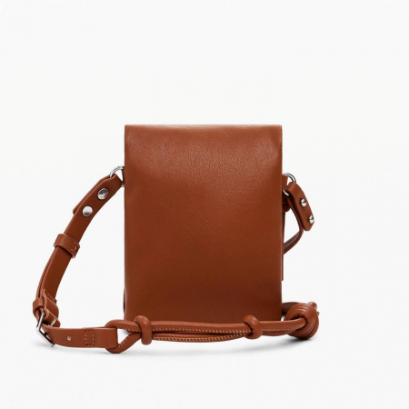 Geanta mica pentru telefon, Desigual, seria Half Logo, Maro camel [6]